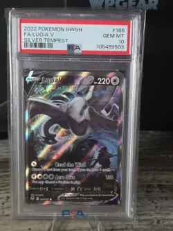 Pokemon TCG Lugia v Alternate Art 186/195 Silver Tempest Sword & Shield PSA 10 - Image 1