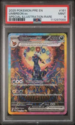2025 POKEMON PRE EN-PRISMATIC EVOLUTIONS #161 UMBREON EX PSA 9 - Image 1