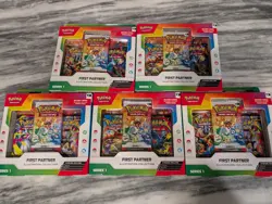 Pokemon TCG First Partner Pack Series 1 Illustration Collection Box New LOT Of 5 - Image 1