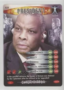 2006 Doctor Who: Battles in Time - Trading Card Game President #133 - Image 1