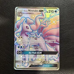 Alolan Ninetales GX Shiny Rare Holo Hidden Fates Pokemon Card SV53/SV94 - Image 1
