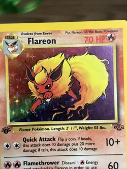 Pokemon TCG Flareon Jungle Holo Card 3/64 1st Edition Holo Rare - Image 3