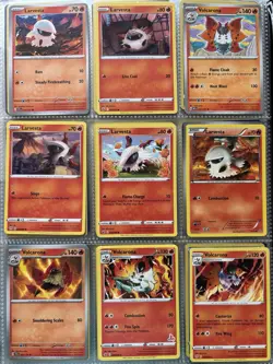 Pokemon Card Species Set Lot - 9x Unique Cards / Larvesta Family - Image 1