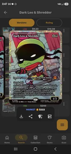 Magic: The Gathering Dark Leo & Shredder TMNT Foil Black Legendary Creature - Image 1