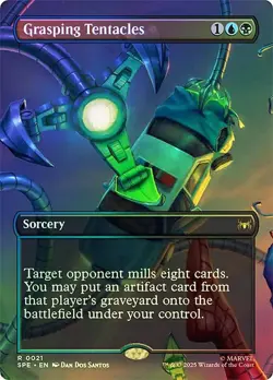 MTG FOIL Grasping Tentacles Borderless - Marvel's Spider-Man Eternal #021 - Image 1