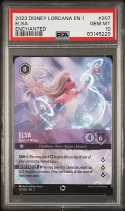 2023 DISNEY LORCANA EN 1-THE FIRST CHAPTER #207 ELSA - SPIRIT OF WINTER PSA 10 - Image 1