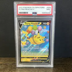 Pokemon Card Celebrations 006/025 Flying Pikachu v PSA 9 Mint Condition 2021 - Image 1
