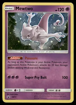 Pokemon Cards Mewtwo SM77 Sun & Moon Holo Promo LP *2 - Image 1