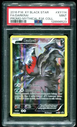 PSA 9 Darkrai Full Art Mythical Collection Promo 2016 Pokemon Card #XY114 - Image 1