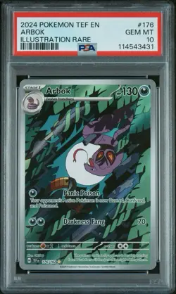 Pokemon Arbok Card 176/162 PSA 10 Illustration Rare Temporal Forces - Image 1