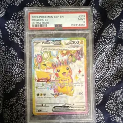 Pokemon 2024 Pikachu ex Ultra Rare Holo PSA 9 Graded Card English #219/191 - Image 1