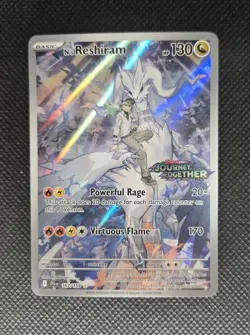 N’s Reshiram 167/159 Promo Journey Together Stamped Pokemon Card NM 167/159 - Image 3