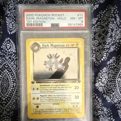 Pokemon Dark Magneton Team Rocket 1st Edition Holo 11/82 PSA 8 Graded Card - Image 1