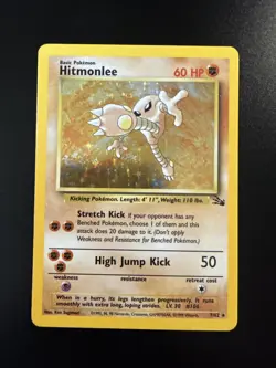 Hitmonlee 7/62 Fossil Holo Rare Pokemon - Image 1