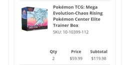 2x Pokemon Center PKC Chaos Rising ETB CONFIRMED Sealed PRESALE MAY 22 - Image 2