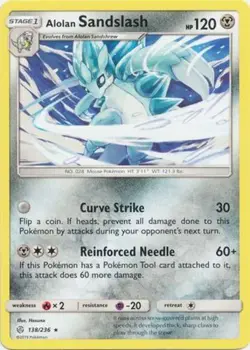 x4 Alolan Sandslash - 138/236 - Rare Pokemon SM12 Cosmic Eclipse M/NM English - Image 1