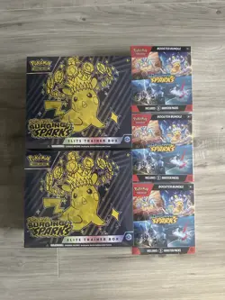 Pokemon Surging Sparks elite trainer box ETB & Booster Bundle sealed lot of 5 - Image 1