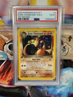 POKEMON 2000 1ST EDITION DARK CHARIZARD HOLO TEAM ROCKET PSA 4 - Image 3