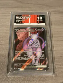 Pokemon TCG Destined Rivals Team Rocket's Mewtwo EX 213/182 ACE 10 Perfect Subs - Image 1