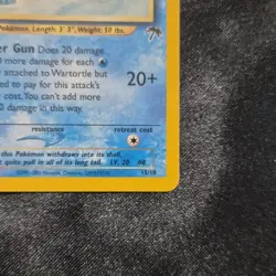 Pokemon TCG Wartortle 15/18 Southern Islands Stage 1 60 HP English 2001 - Image 5