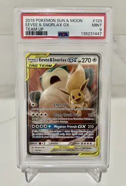 Pokemon Eevee & Snorlax GX 2019 Team Up 120/181 PSA 9 - Image 1