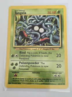 Pokemon TCG Tangela Base Set 66/102 Regular Unlimited Common 1999 Near Mint NM - Image 1