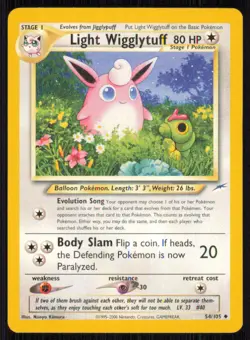 Light Wigglytuff 54/105 Uncommon Neo Destiny Pokemon Unlimited Lightly Played - Image 1