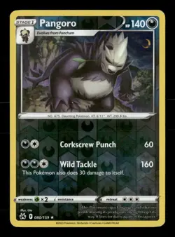 Pangoro Reverse Holo #080/159 Crown Zenith Pokemon - Image 1
