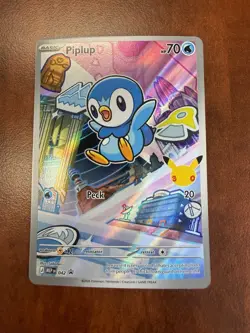 Pokemon Piplup Promo Full Art Illustration Rare Holo 098/094 Phantasmal Flames - Image 1