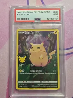 Pokemon TCG Pikachu 005/025 Celebrations Holo PSA 9 Mint - Image 1