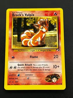 Brock's Vulpix 73/132 - Gym Heroes Vintage WOTC Pokemon TCG Card LP - Image 1