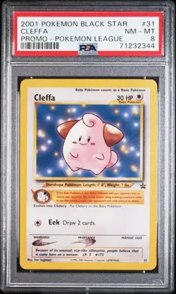 Pokemon PSA 8 Cleffa 31 Non-Holo Black Star Promo - Image 1