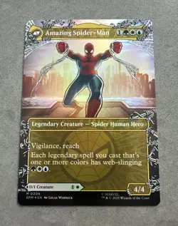 Peter Parker & Amazing Spider-Man Foil MTG 0208 NM Mythic - Image 1
