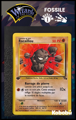 Carte Pokemon Racaillou 47/62 Edition 1 Ed 1 Fossile Wizards 6 - Image 1
