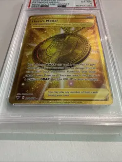 Pokemon TCG Hero's Medal Gold Secret Rare Card 201/185 Vivid Voltage PSA 6 EX-MT - Image 3