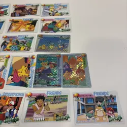 JP 1998 Bandai Pocket Monsters Carddass Anime Friends Satoshi LOT cards+stickers - Image 2