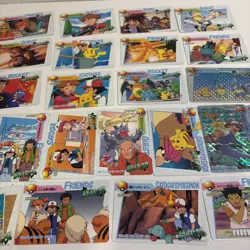 JP 1998 Bandai Pocket Monsters Carddass Anime Friends Satoshi LOT cards+stickers - Image 3