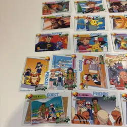 JP 1998 Bandai Pocket Monsters Carddass Anime Friends Satoshi LOT cards+stickers - Image 4