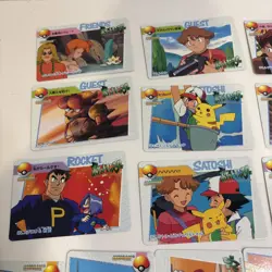 JP 1998 Bandai Pocket Monsters Carddass Anime Friends Satoshi LOT cards+stickers - Image 5