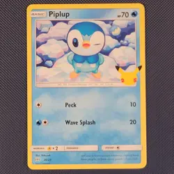 Piplup 20/25 - McDonald's Collection 2021 - Promo Unlimited Pokemon Card - NM - Image 1