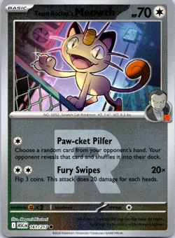 TEAM ROCKET'S MEOWTH - 161/217 Holo ME: Ascended Heroes - POKEMON NM/M - Image 1