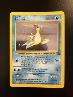 Lapras 10/62 Fossil Holo Unlimited Rare Pokemon - Image 1