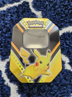 Pikachu Pokemon V Powers Tin (Empty) Display Storage Pokemon Collectible - Image 1