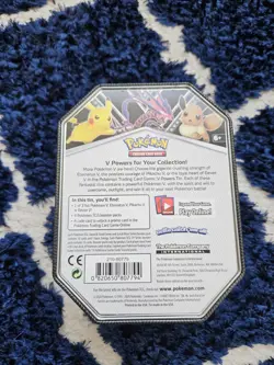 Pikachu Pokemon V Powers Tin (Empty) Display Storage Pokemon Collectible - Image 2
