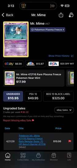 Pokemon Mr. Mime 47/116 Plasma Freeze Rare 📈✨🔥SHIPS FAST 💨+FREE GIFT 🎁 - Image 2