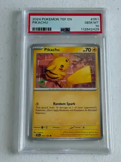 GEM MINT Pikachu! PSA 10! 2024 Pokemon TEF EN Temporal Forces #051 POP=30 - Image 1