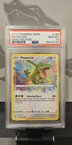 Pokemon Rayquaza Amazing Rare Vivid Voltage 138/185 PSA 10 GEM MINT - Image 1