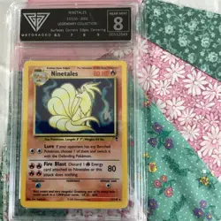 Pokemon card, Legendary collection Ninetails Holo graded 8 - Image 1