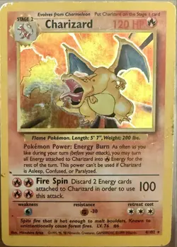 Pokemon Charizard Base Set Holo Rare 4/102 Unlimited HP🔥 - Image 2