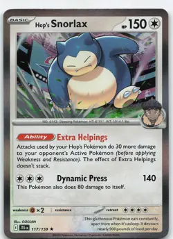 Hop's Snorlax 117/159 Rare Holo SV09: Journey Together NM Pokemon - Image 1